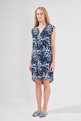 EMILIA DRESS - BLUE LEOPARD