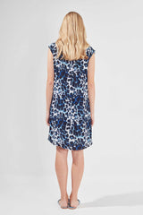 EMILIA DRESS - BLUE LEOPARD